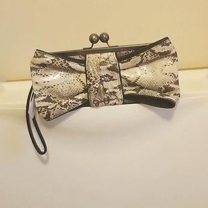 Jessica Simpson Lizard Print Bow Wristlet